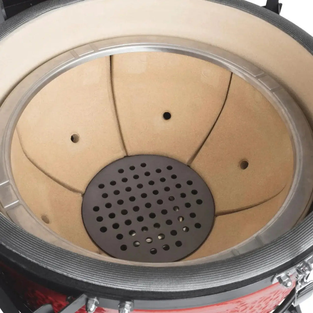 Kamado Joe Classic Joe II 18-Inch Grill w/ Cart, Side Shelves, Heat Deflector & Tools - KJ23RHC