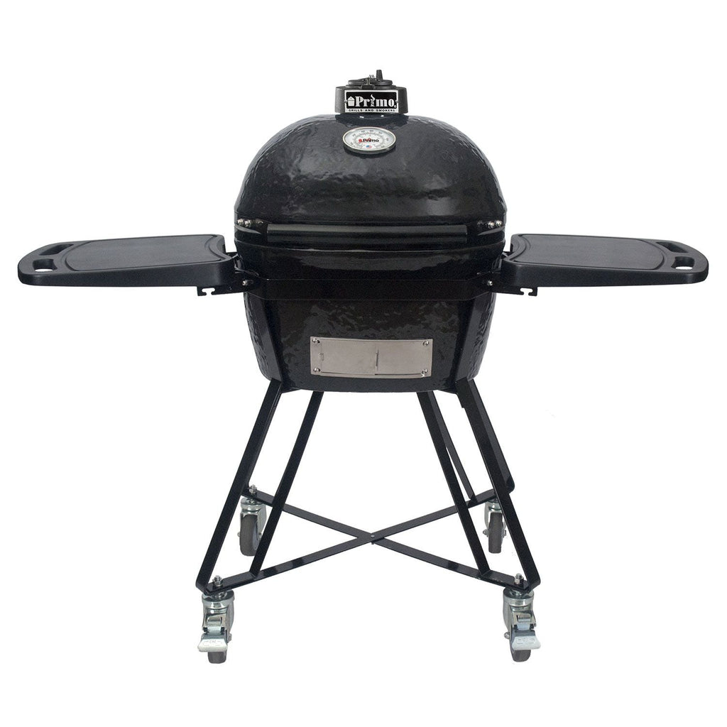 Primo Oval Junior 200 Ceramic Kamado Grill with Cradle & Side Shelves